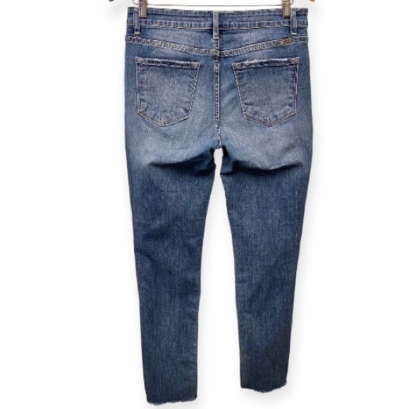 KanCan 11 (29) Skinny Jeans Mid Rise Stretch Distressed Womens Raw Hem SP1342-1 - Picture 2 of 12